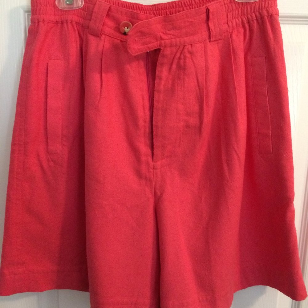 Womens Sz M Silk Shorts Hello Pink Shrimp Lined